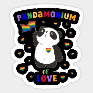 Pandamonium of Love  Pride Flag LGBT Sticker